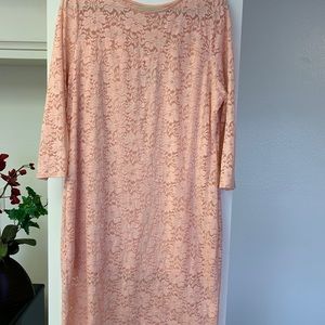 Peach lace dress.  Easy for a special occasion.